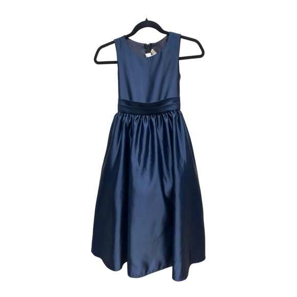 Elegant Navy Blue Girls Dress Size 10 Lined Tulle Formal Dressy Sleeveless USA - Picture 1 of 9